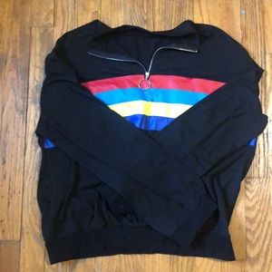 Quarter zip cropped sweatshirt